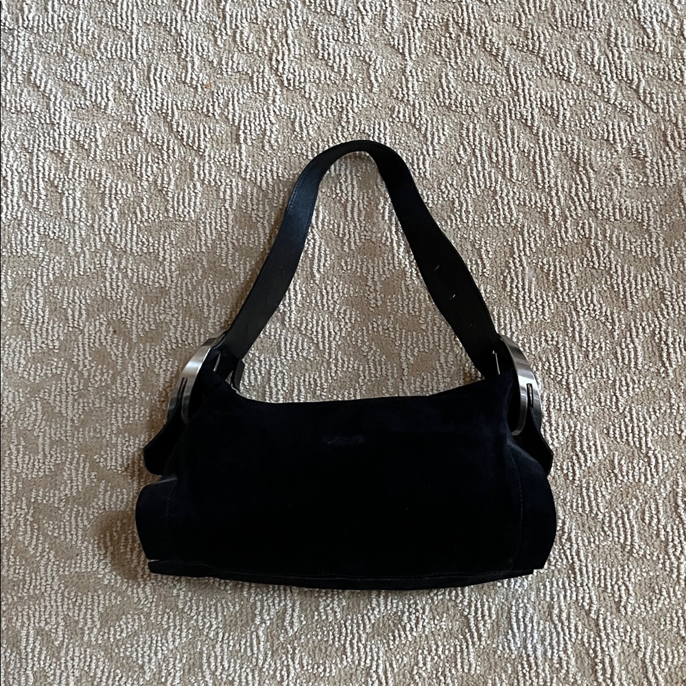 Chic Black Suede Shoulder Bag